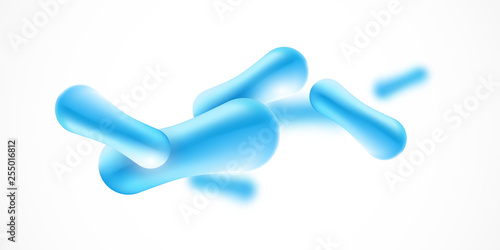 Probiotics Bacteria Vector illustration. Microscopic bacteria