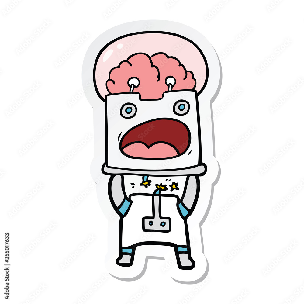 Fototapeta premium sticker of a cartoon robot