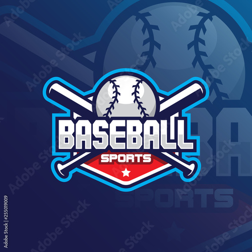 baseball vector mascot logo design with modern illustration concept style for badge, emblem and tshirt printing. baseball emblem illustration for sport team.
