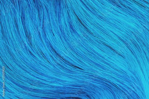 Close up blue unusual hair. Textures, background concept