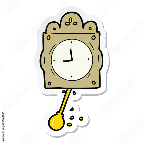 sticker of a cartoon ticking clock