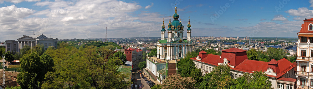 Panorama of St. Andrews Church in Kiev
