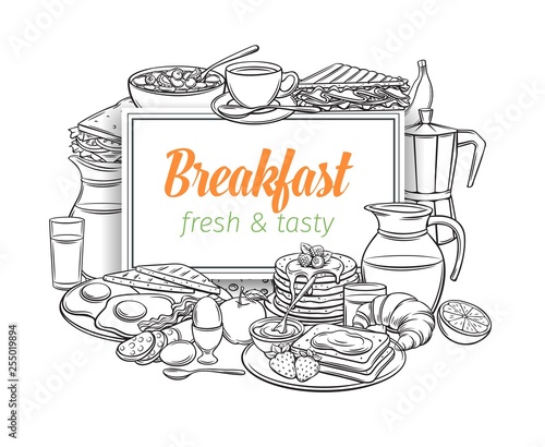 Breakfast layout, outline