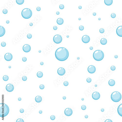 Seamless Background with Blue Water Bubbles