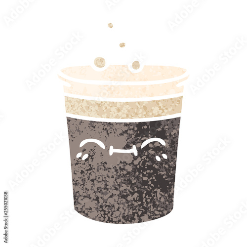 quirky retro illustration style cartoon glass of stout