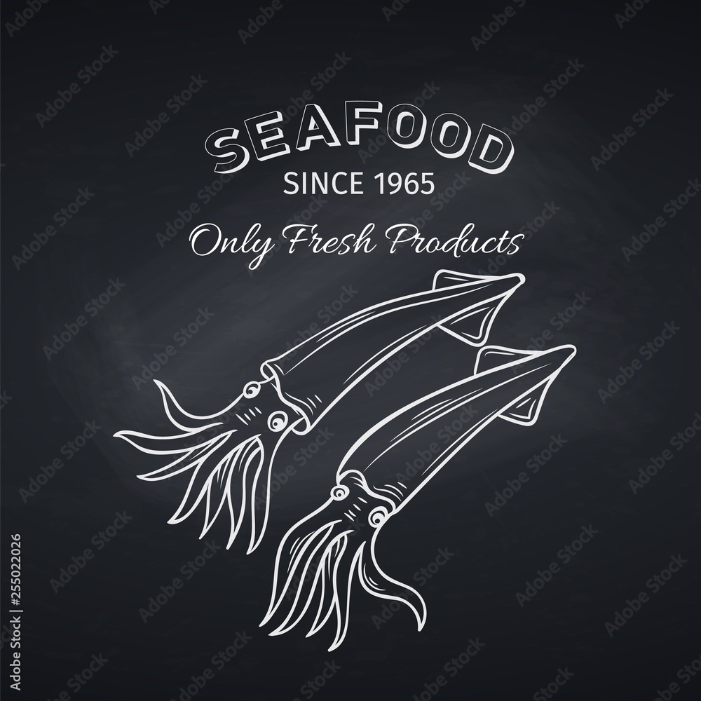 Fotografie Hand drawn squid icon.