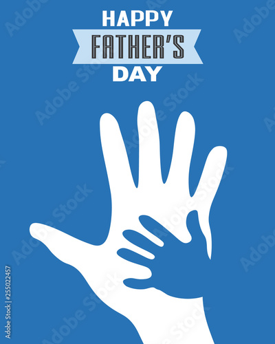 Happy fathers day. Papa and boy hands © sonia