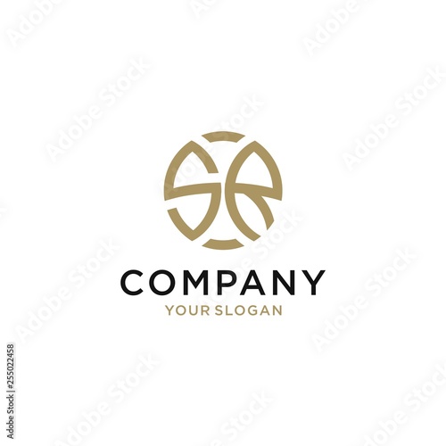 monogram initial sr logo design