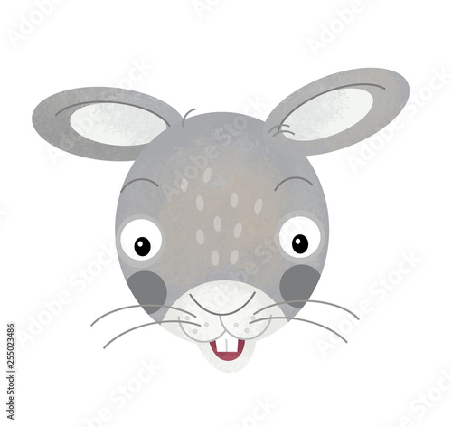 cartoon scene with rabbit body party on white background - illustration for children