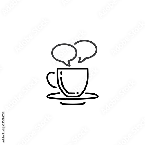 Coffee cup with speech bubbles