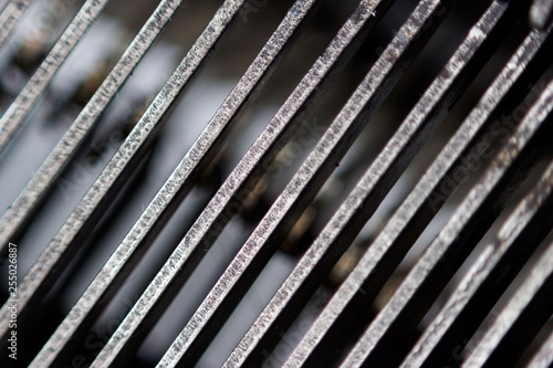 Hammers with letters, numbers and punctuation. Internal structure of the old Soviet typewriter close-up © wolfness72
