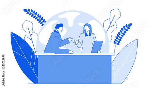 Modern cartoon flat people characters talking on sport,politic,economic television talk show,discussion concept.Outline character people emotional conversation,discuss talk,problems discussion