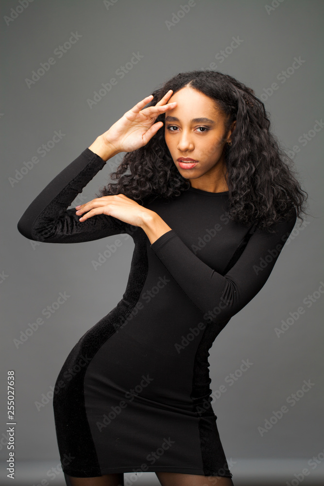 Fototapeta premium Young beautiful african american woman