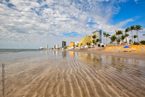 Mazatlan Golden Zone (Zona Dorada), famous touristic beach and resort zone in Mexico
