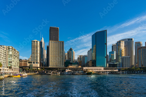 Sydney CBD cityscape with skyscrapers, view from Circular Quay