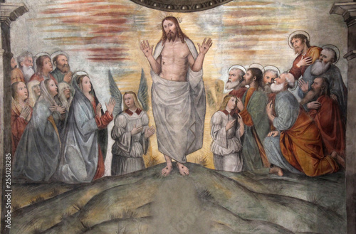 Konstfotografi Cristo risorto appare agli Apostoli; affresco nel Coro delle Monache; Brescia, c