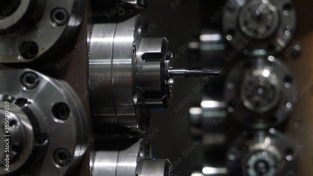 CNC Machine drill holder close up
