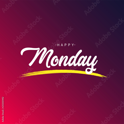 happy Monday. Life quote with modern background vector