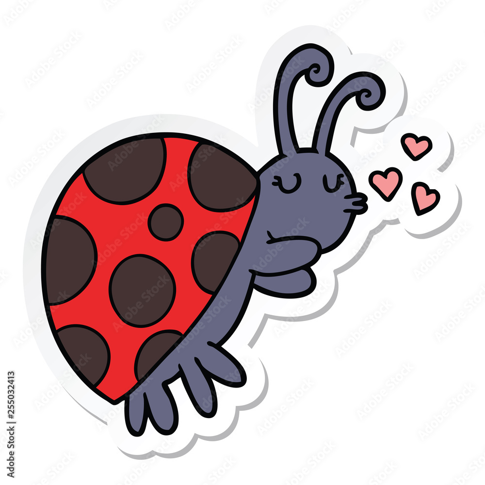 sticker of a cartoon ladybug sticker of a cartoon ladybug