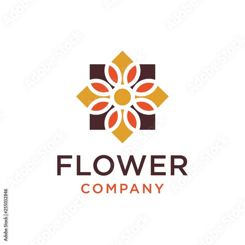 colorful floral pattern logo design