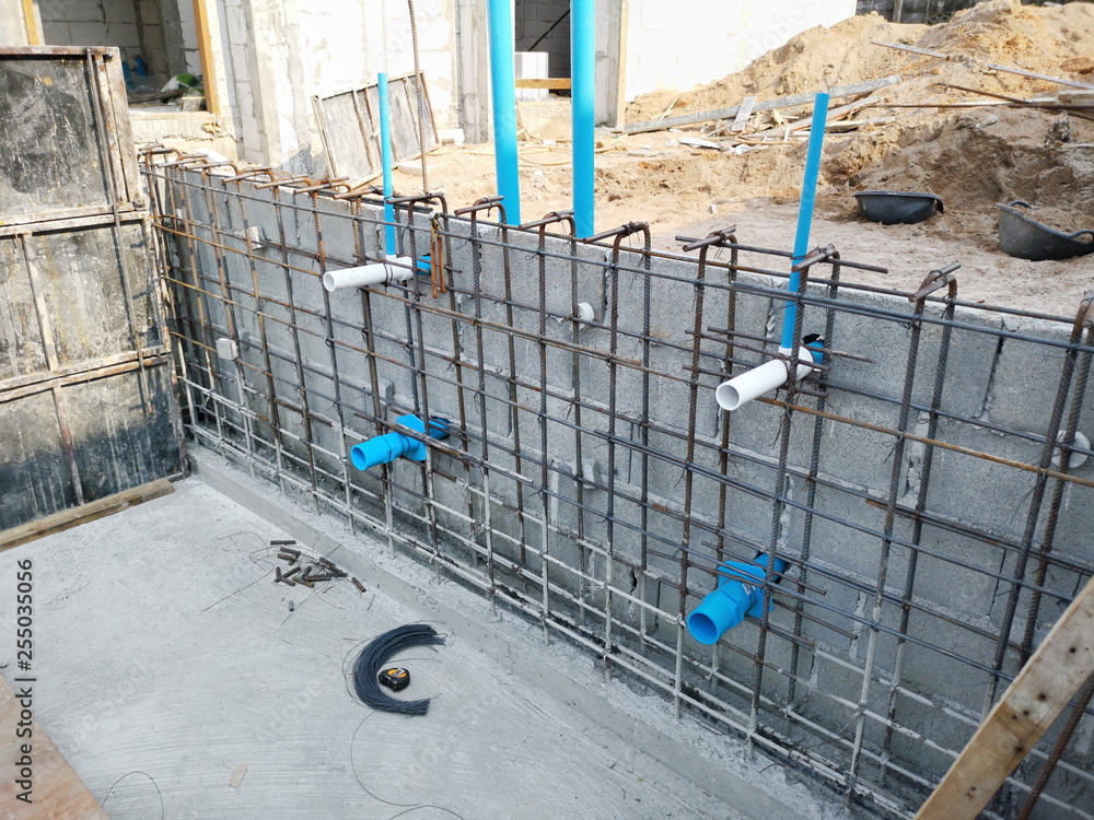 Swimming pool construction.Steel structure swimming pool.Steel
