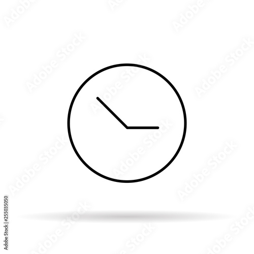 Free Download Clock icon witch shadow.Minimalism style. Vector illustration. Outline sketch. image of thin lines. EPS 10 - GFXLoad