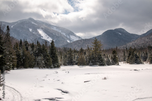 Canvastavla An expansive view from Marcy Dam, Adirondack Mountains.
