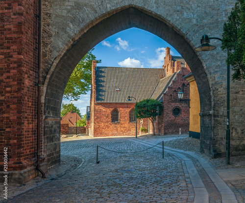 Photos The Absalon Arch built between bishop's palace and Gothic Roskilde Cathedral