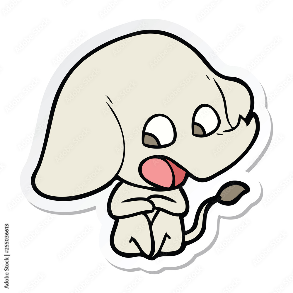 sticker of a cute cartoon elephant sticker of a cute cartoon elephant