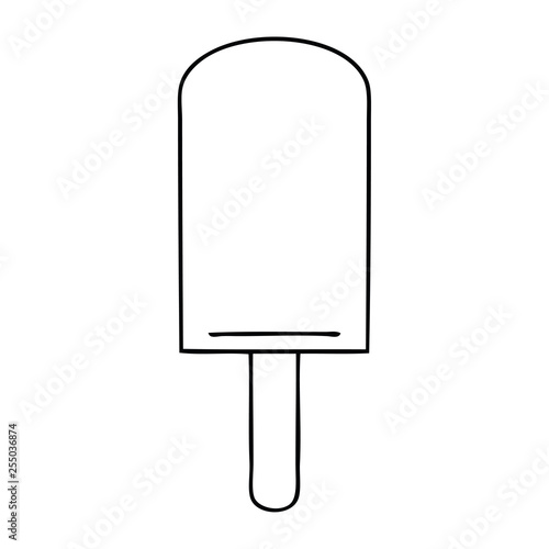 quirky line drawing cartoon orange ice lolly