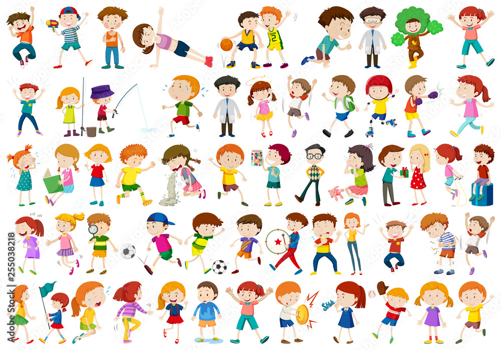 Set of children character Set of children character