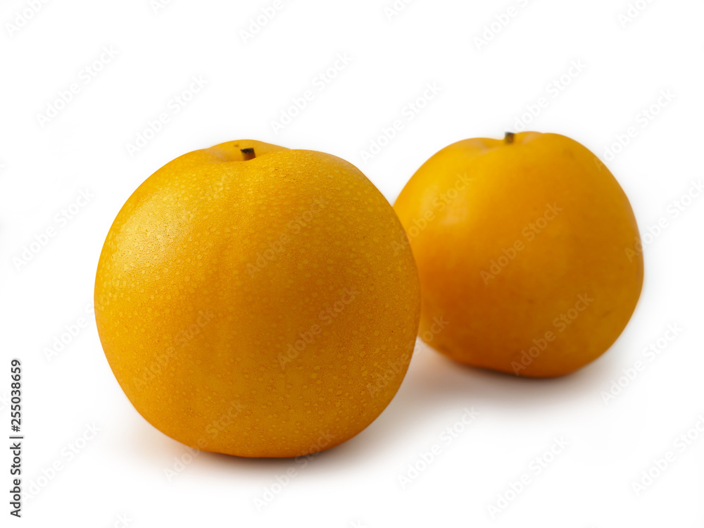 snow pear fruit on white background.(clipping path) snow pear fruit on white background.(clipping path)