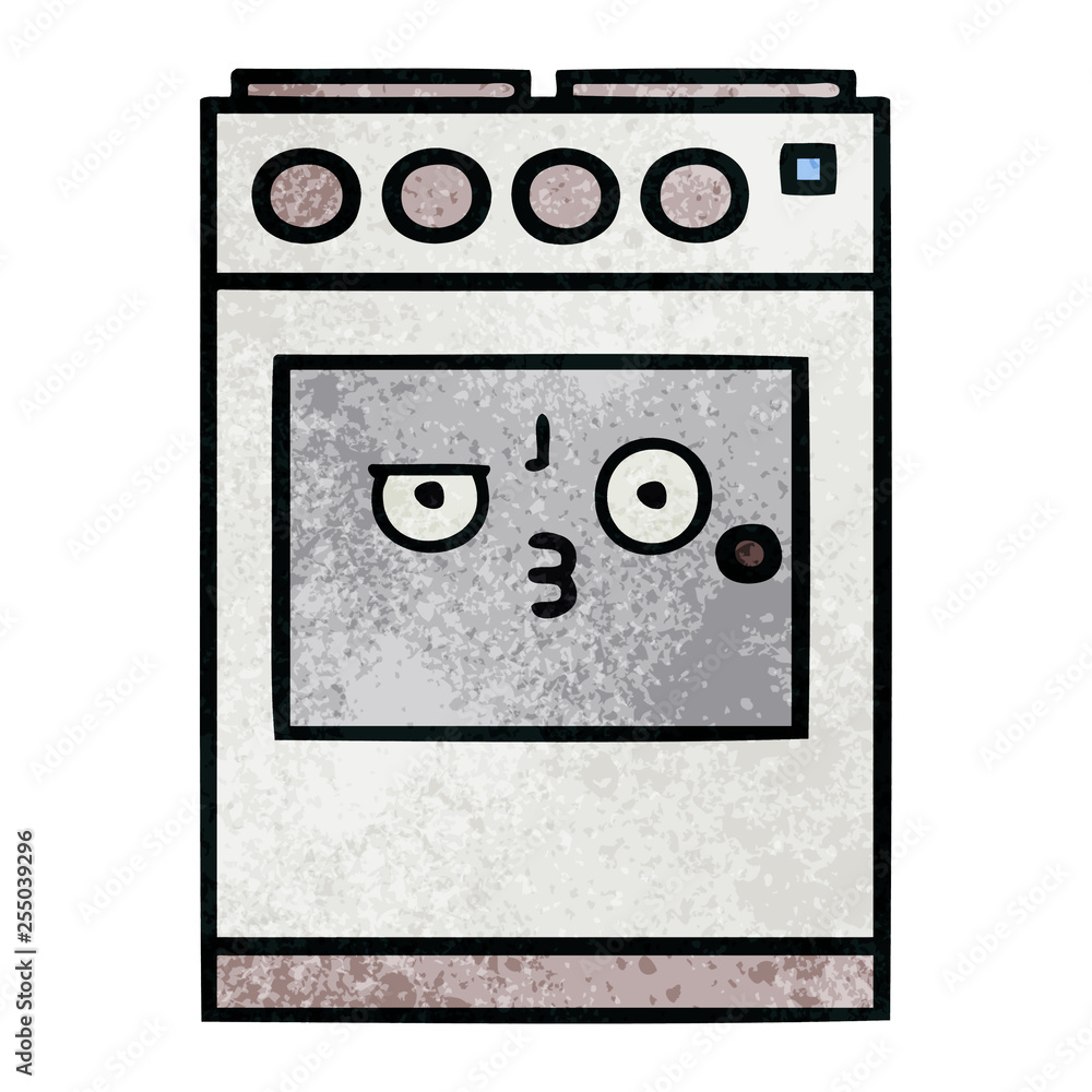 retro grunge texture cartoon kitchen oven retro grunge texture cartoon kitchen oven