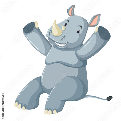 A cute rhinoceros character