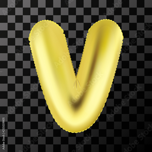 Alphabet, foil, inflatable letter, vector