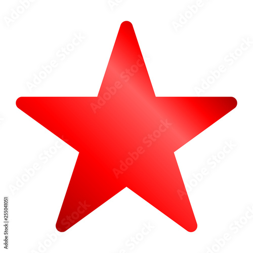 Star symbol icon - red gradient  5 pointed rounded  isolated - vector