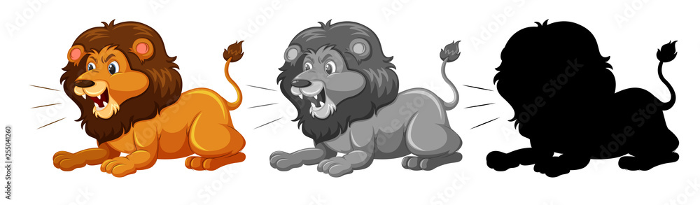 Set of lion character Set of lion character