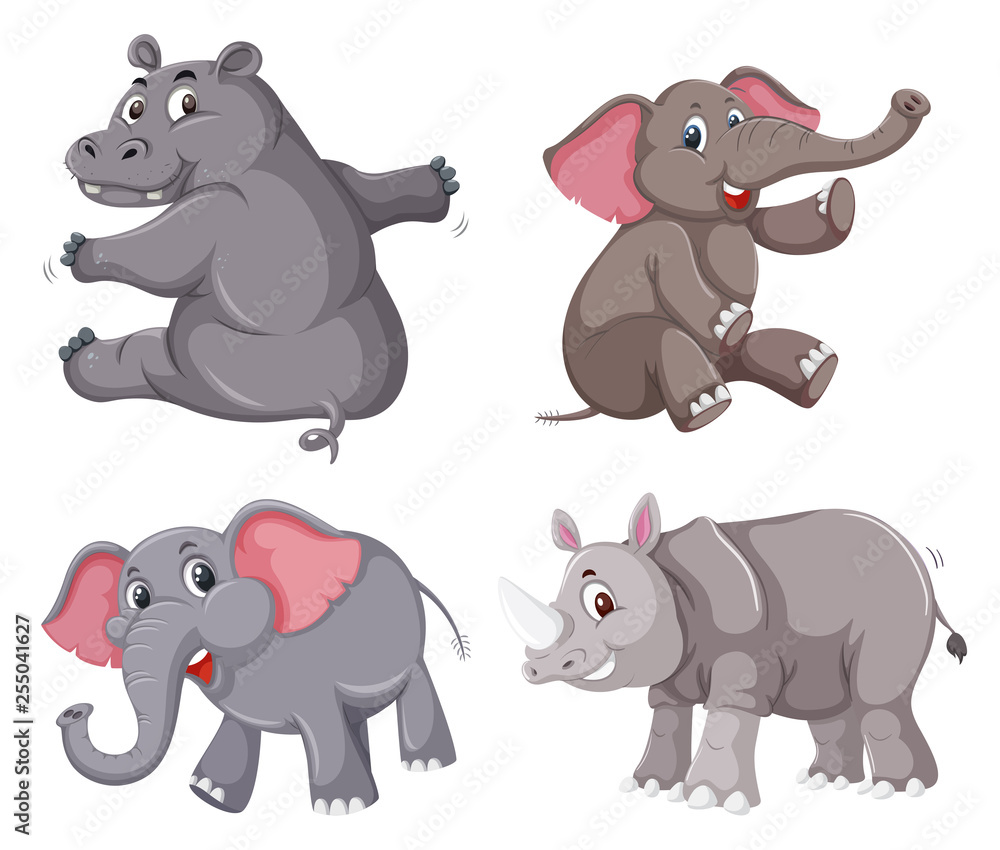 Set of animal character Set of animal character