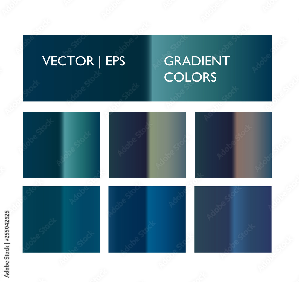 Holographic multicolor palette set. Vivid color gradient for screen, mobile, banner, tag, label template. 