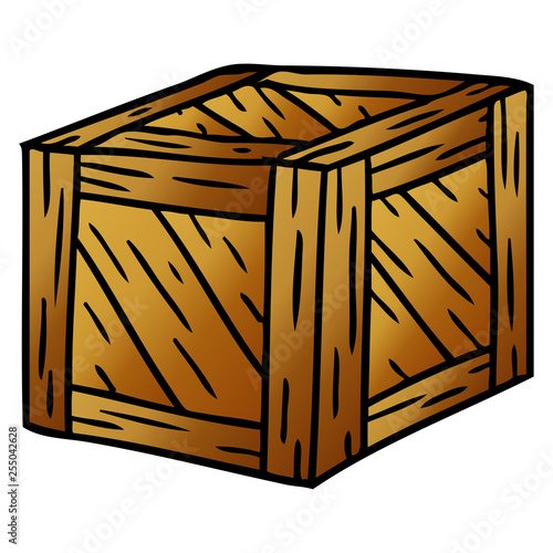 gradient cartoon doodle of a wooden crate