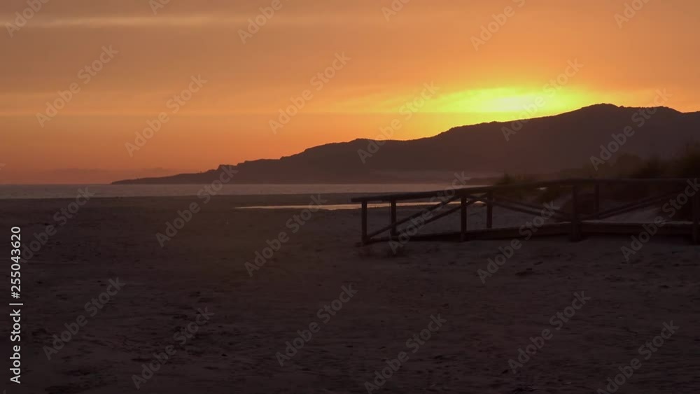 Stunning deep orange sunsets at Tarifa beach. Stunning deep orange sunsets at Tarifa beach.
