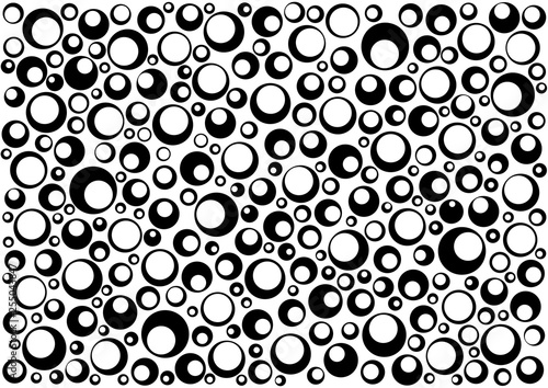 Bubbles black white circles, background balls, pimples