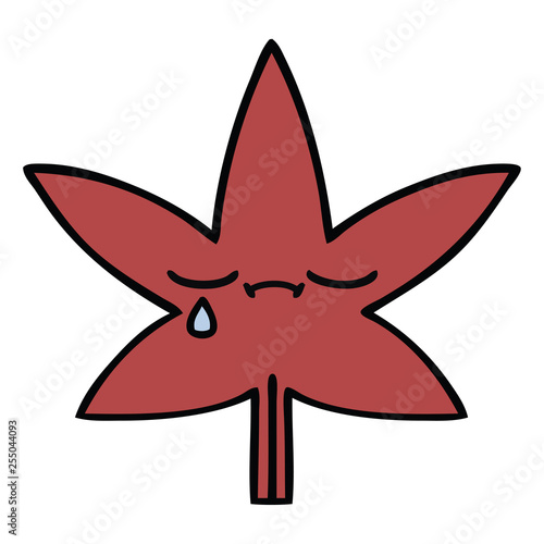 cute cartoon autumnal leaf