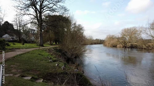 Ross on Wye, by river in early spring, UK photo