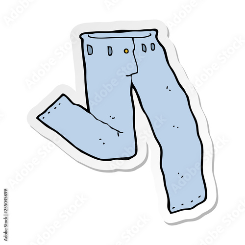sticker of a cartoon jeans