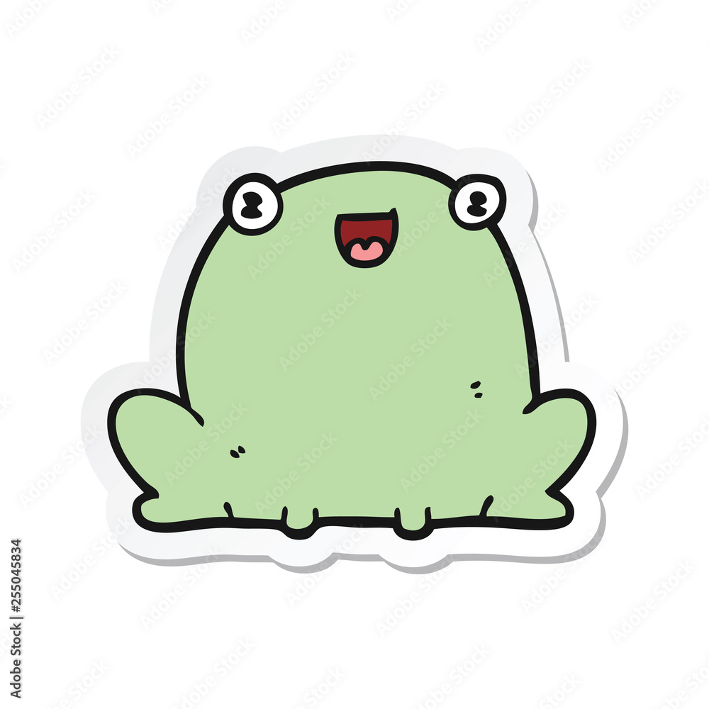 sticker of a cartoon frog sticker of a cartoon frog