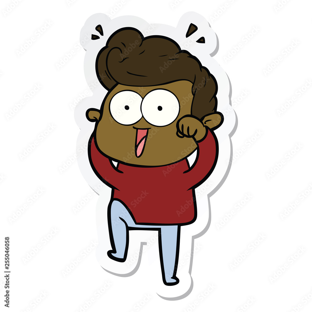 sticker of a cartoon man sticker of a cartoon man