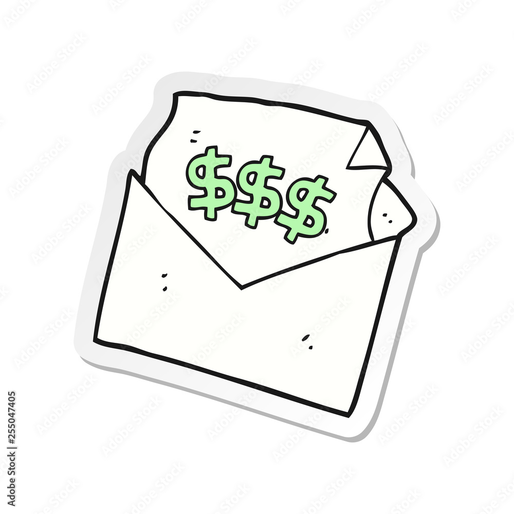 sticker of a cartoon bill letter sticker of a cartoon bill letter