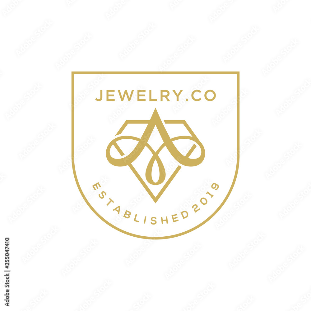 letter A with diamond logo design vector illustration Stock Vector ...