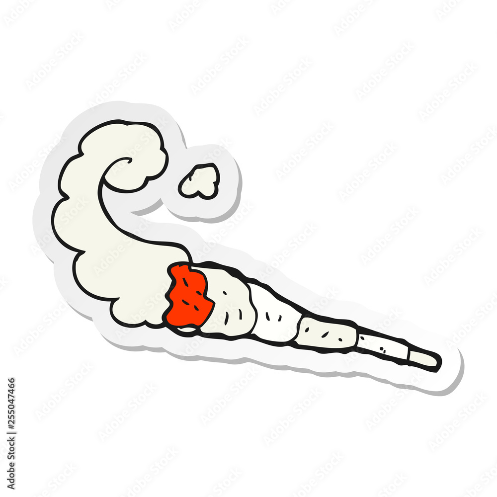 sticker of a cartoon marijuana joint sticker of a cartoon marijuana joint
